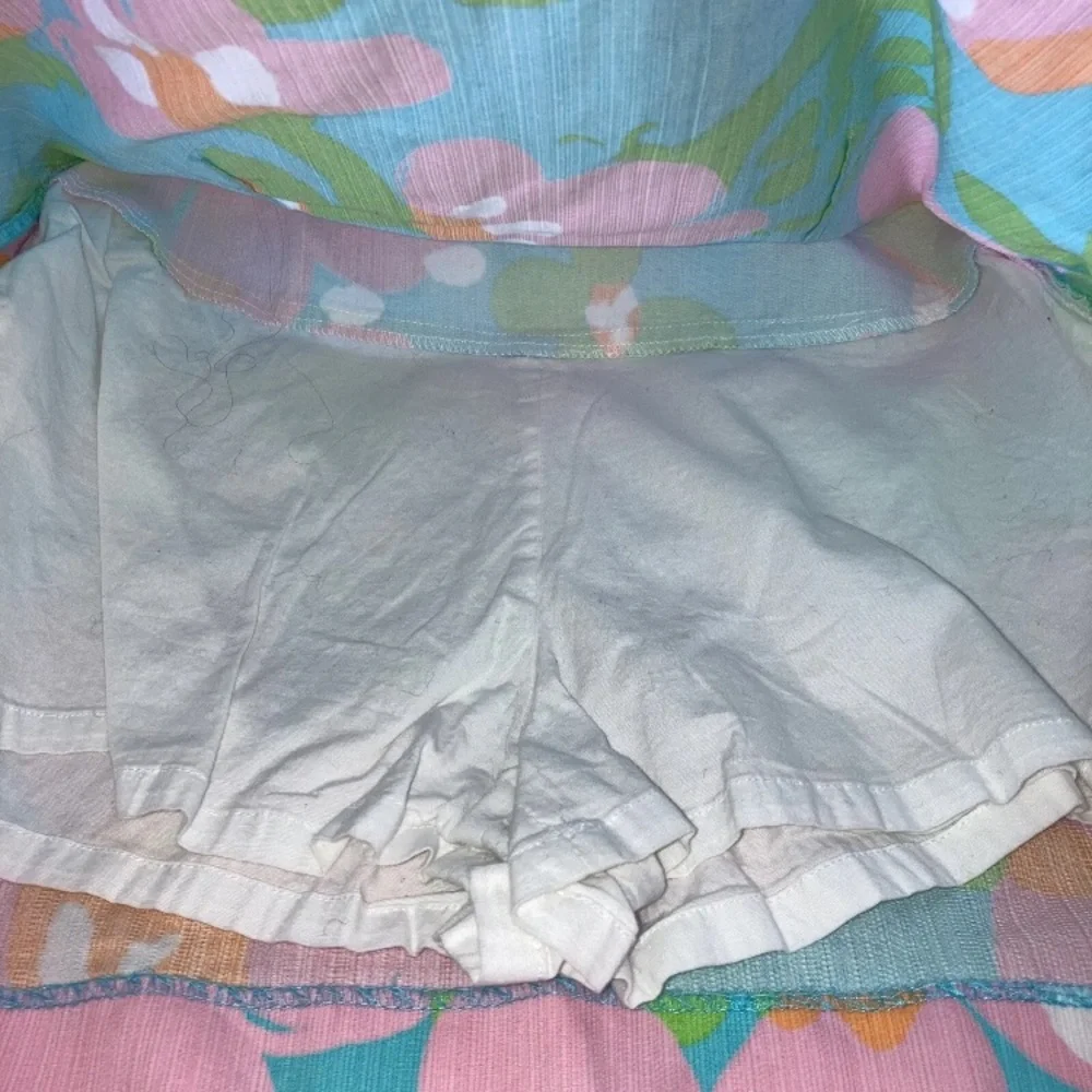 Lilly Pulitzer Floral Turquoise Pink Mini Skort Skirt Bows Womens 0 cottagecore - Picture 6 of 11